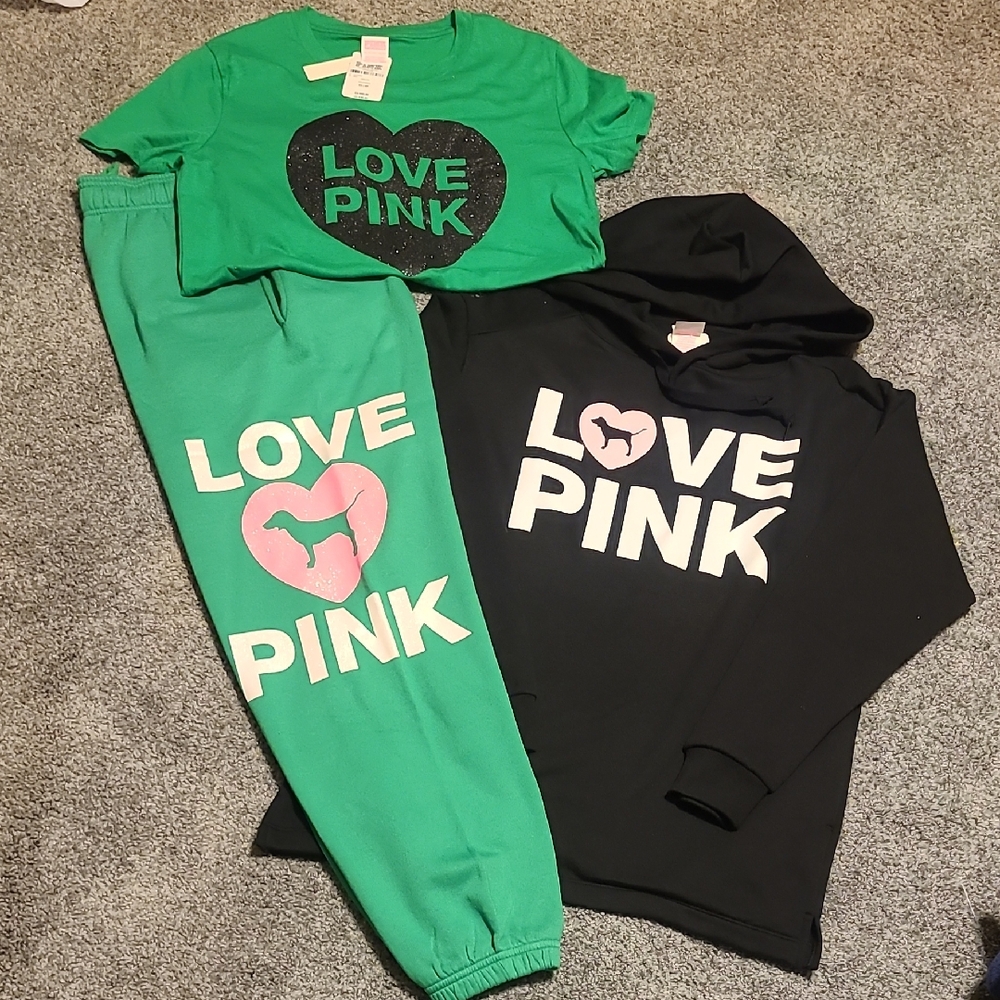 PINK ORIGINALS Victoria's Secret Green Apparel Set/Bundle - Picture 1 of 11